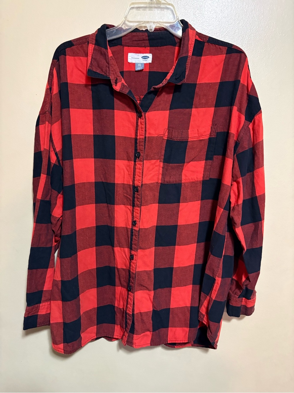 Old Navy Red and Black Buffalo Plaid Button-Down Shirt